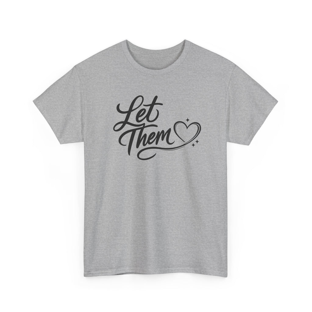 Let Them Script Heart T-Shirt | Handlettered Typography, Minimal Tee