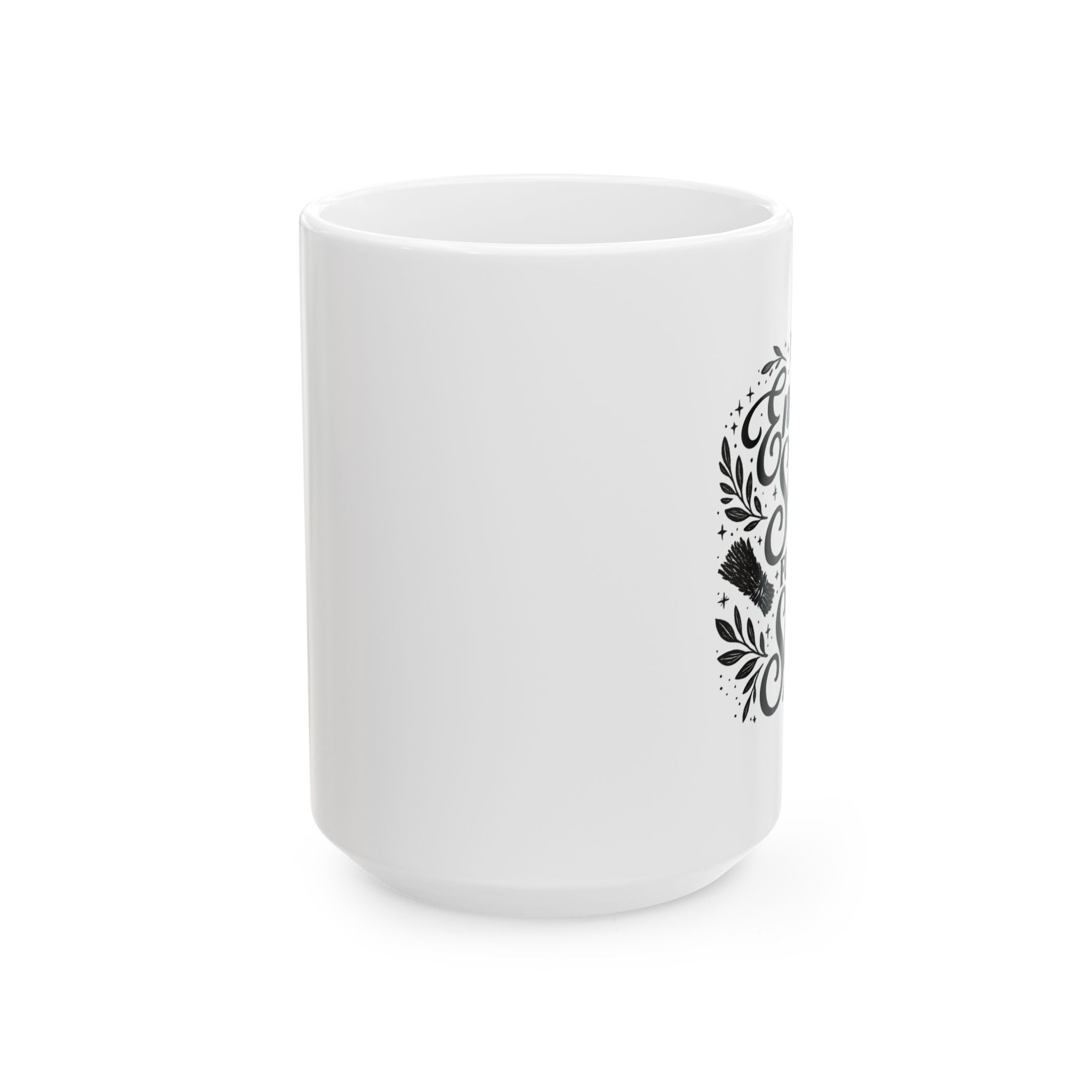 Inspirational Ceramic Mug — "Be Kind & Brave" Floral Typography (11oz, 15oz)