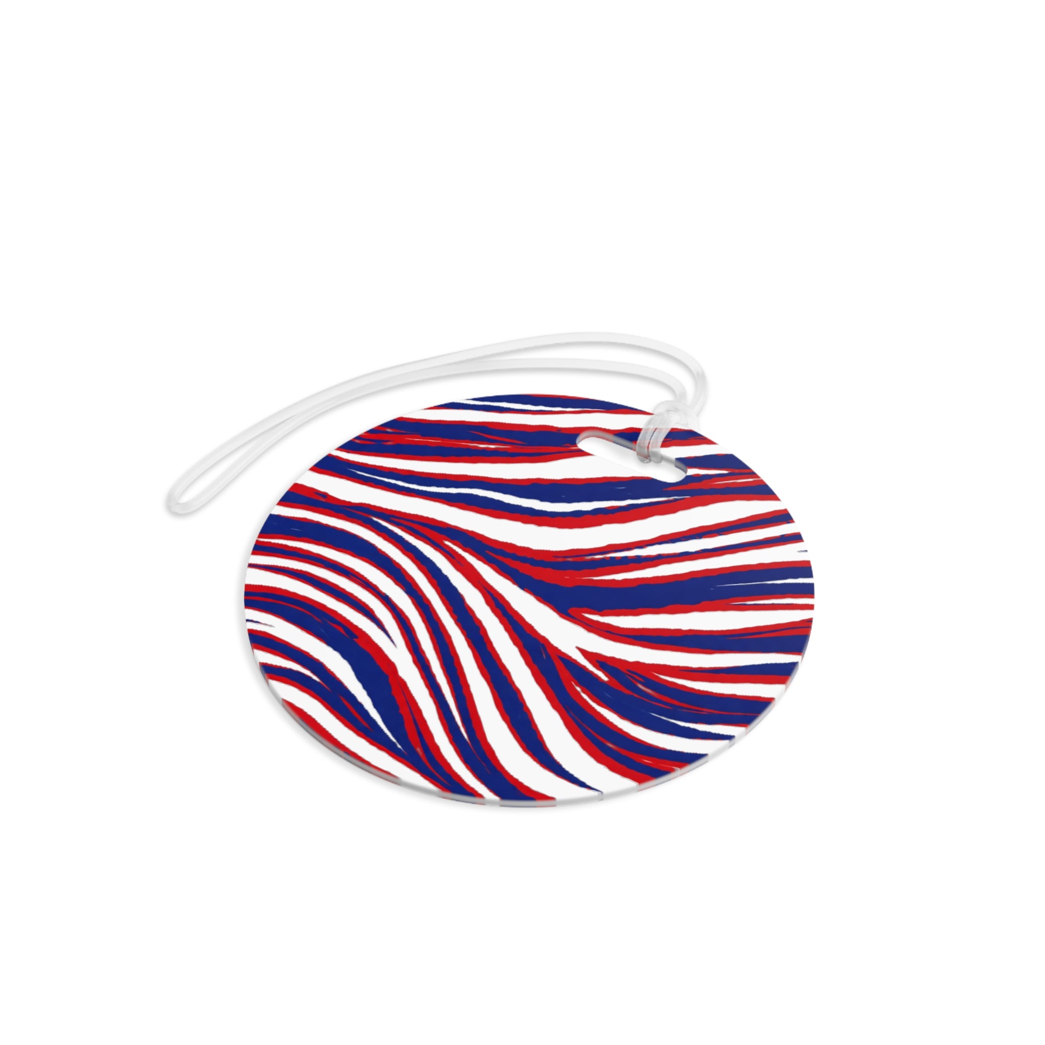 Buffalo Red White Blue Pattern Luggage Tag | Stripe