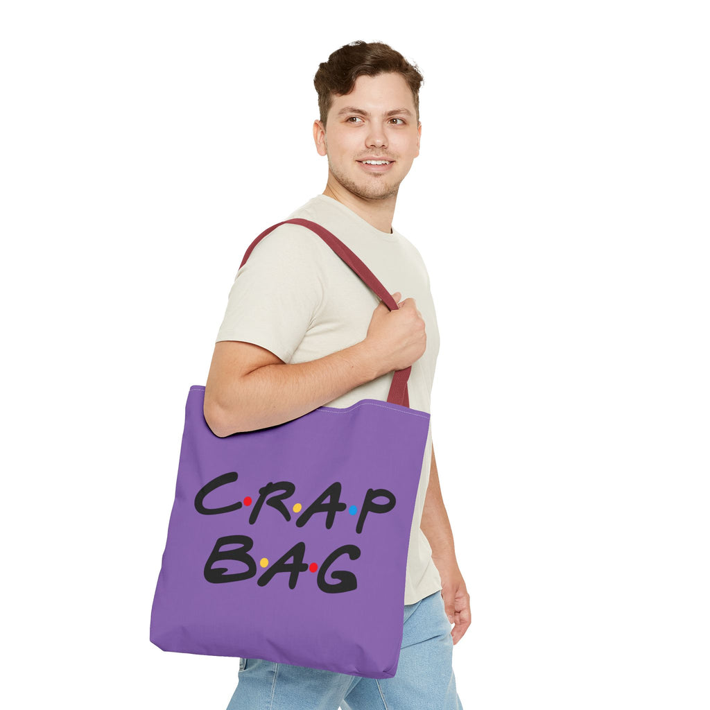 Friends Crap Bag Tote Bag | Purple All-Over Print Tote