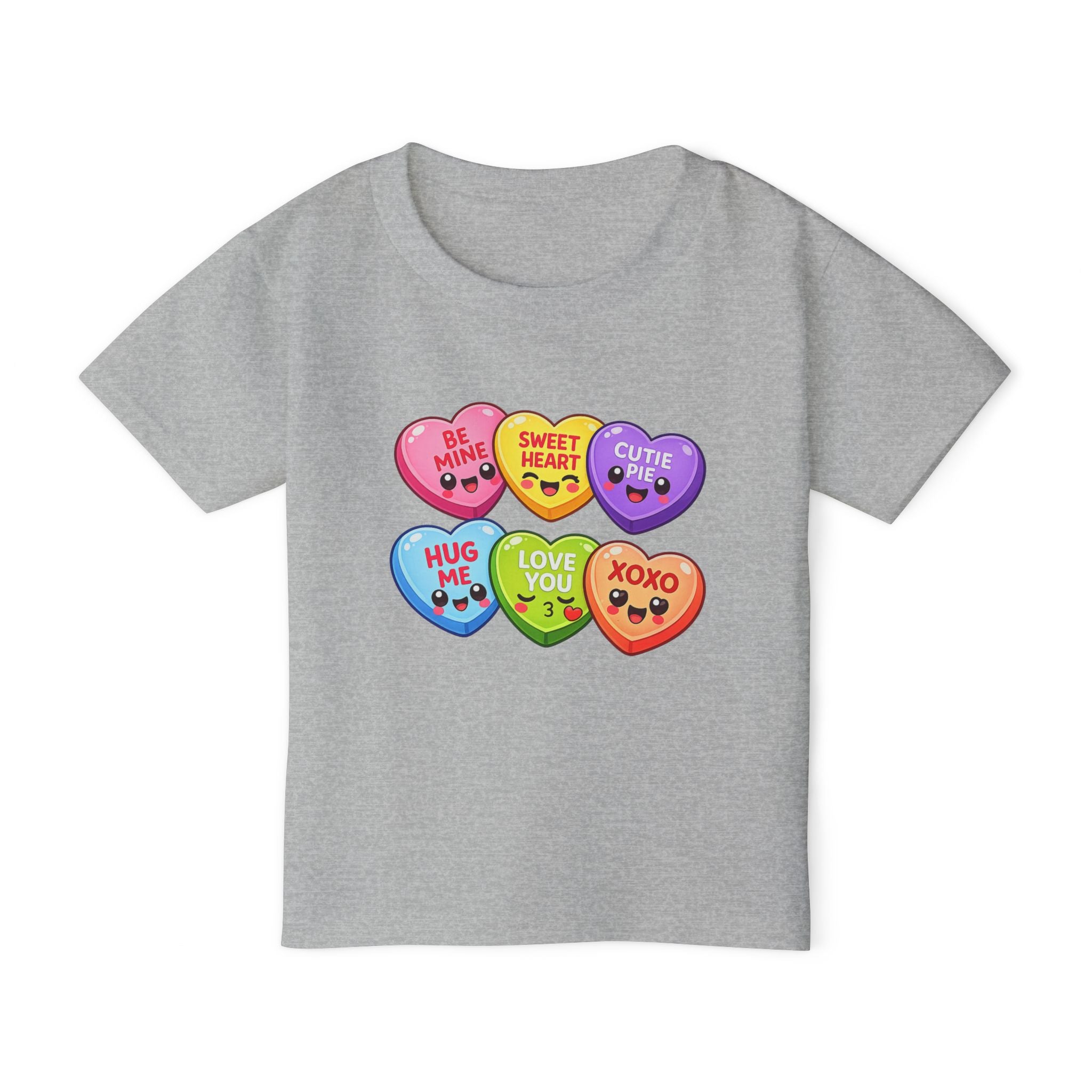 Candy Heart Characters Toddler T-shirt | Valentine Conversation Hearts Design
