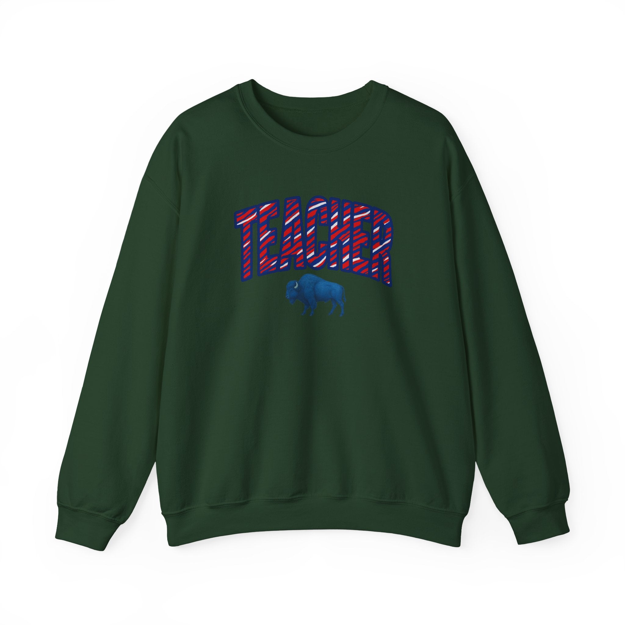 Teacher buffalo plaid arch Sweatshirt | Teacher crewneck