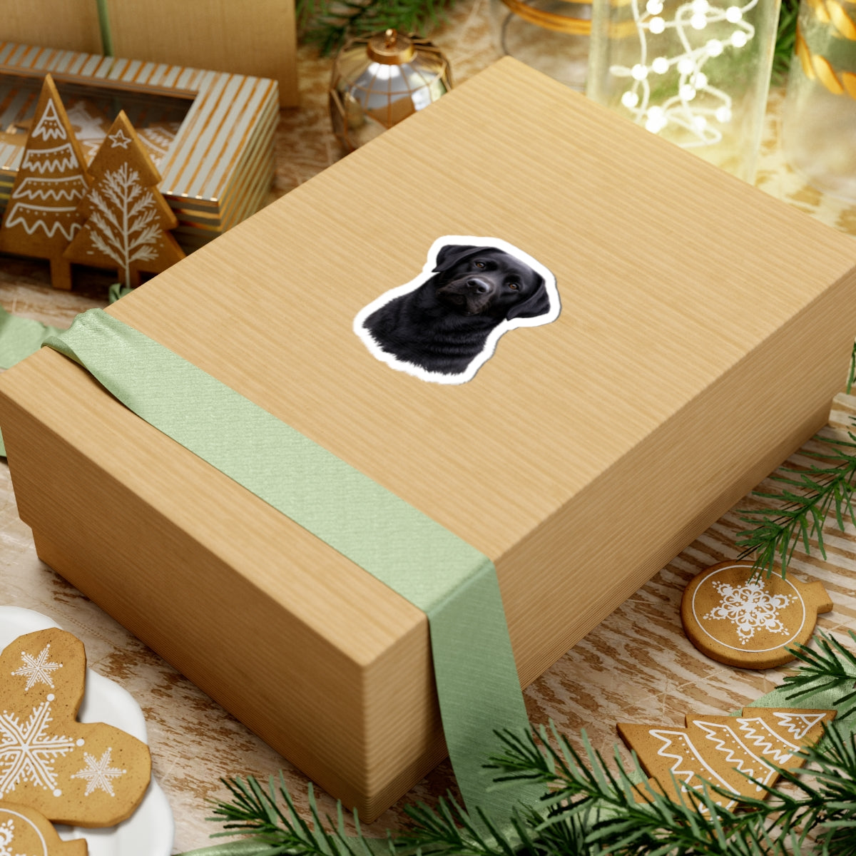 Black Labrador Retriever Portrait Sticker | Kiss-Cut Dog Sticker