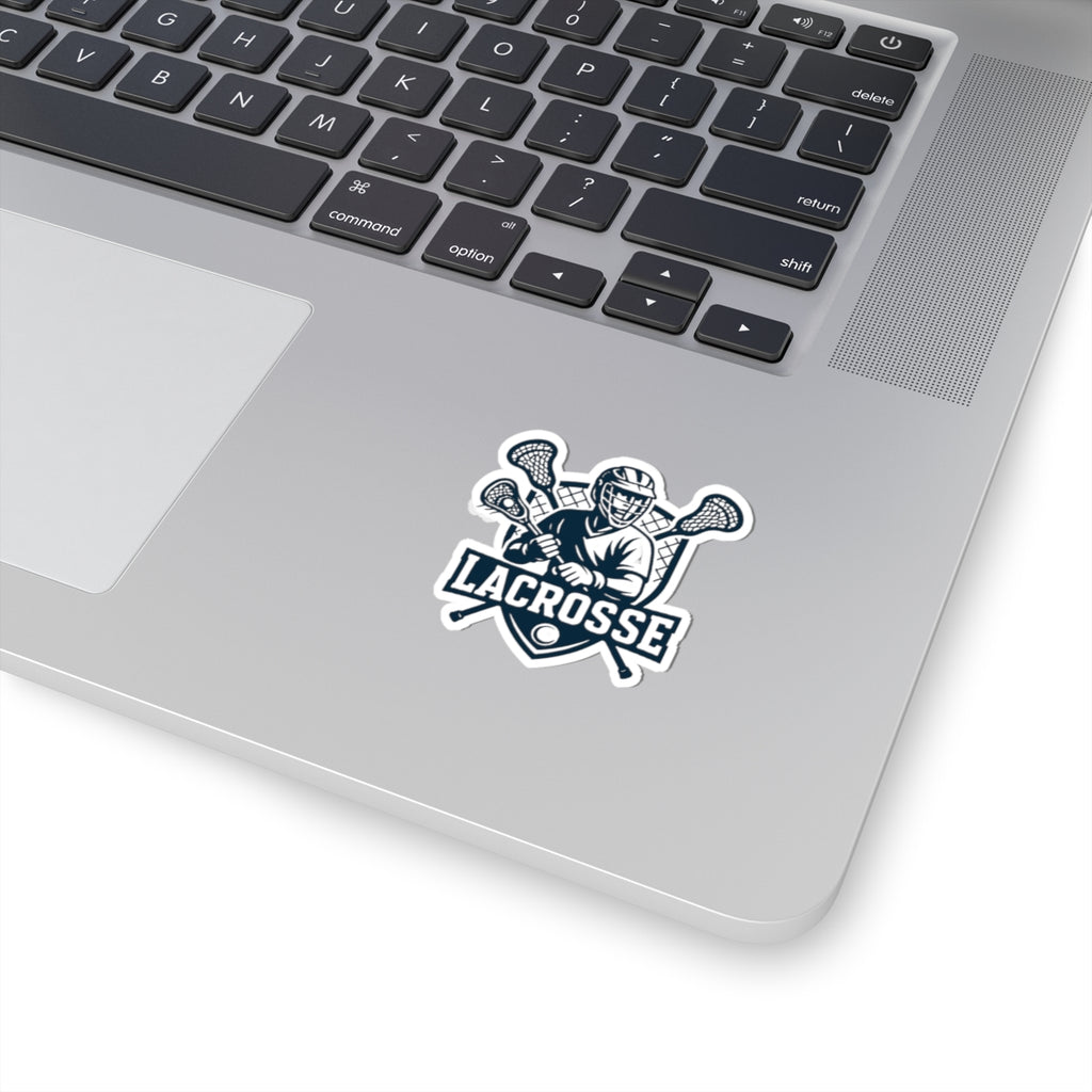 Lacrosse Player Crest Kiss-Cut Stickers | Lacrosse Helmet & Sticks Decal