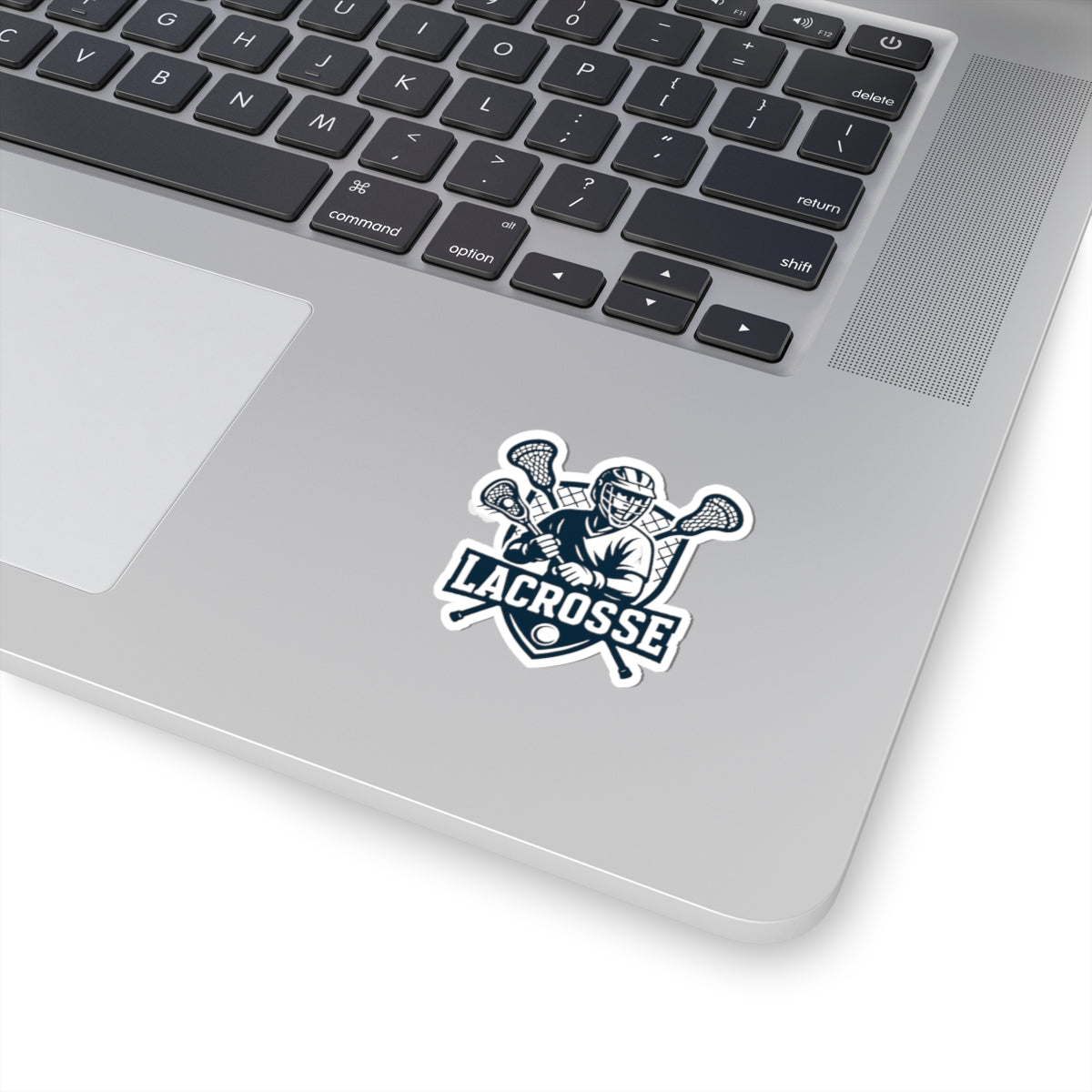 Lacrosse Player Crest Kiss-Cut Stickers | Lacrosse Helmet & Sticks Decal