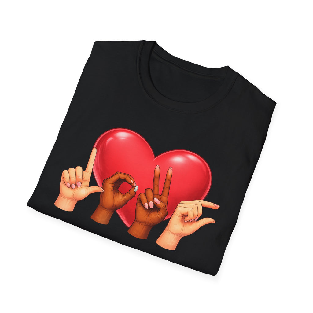 ASL Hands Love Heart T-Shirt | Hand Sign Heart Tee