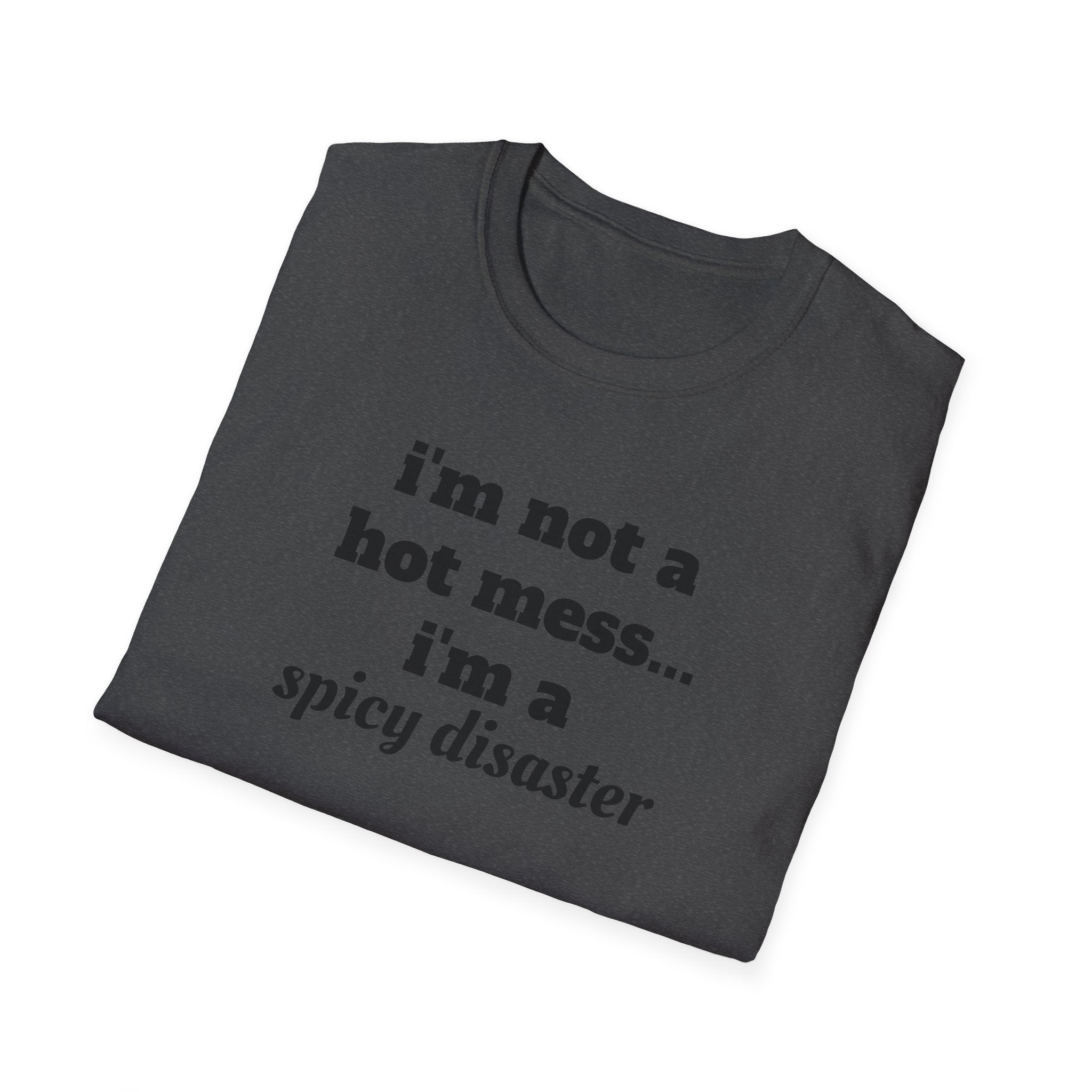 i'm not a hot mess i'm a spicy disaster funny T-Shirt | Funny Text Tee