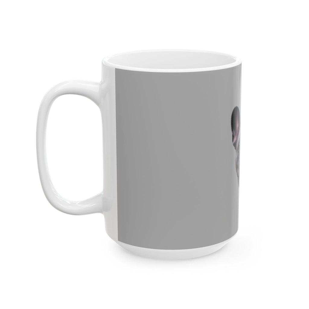 French Bulldog Face Mug | Grey Ceramic Coffee Cup