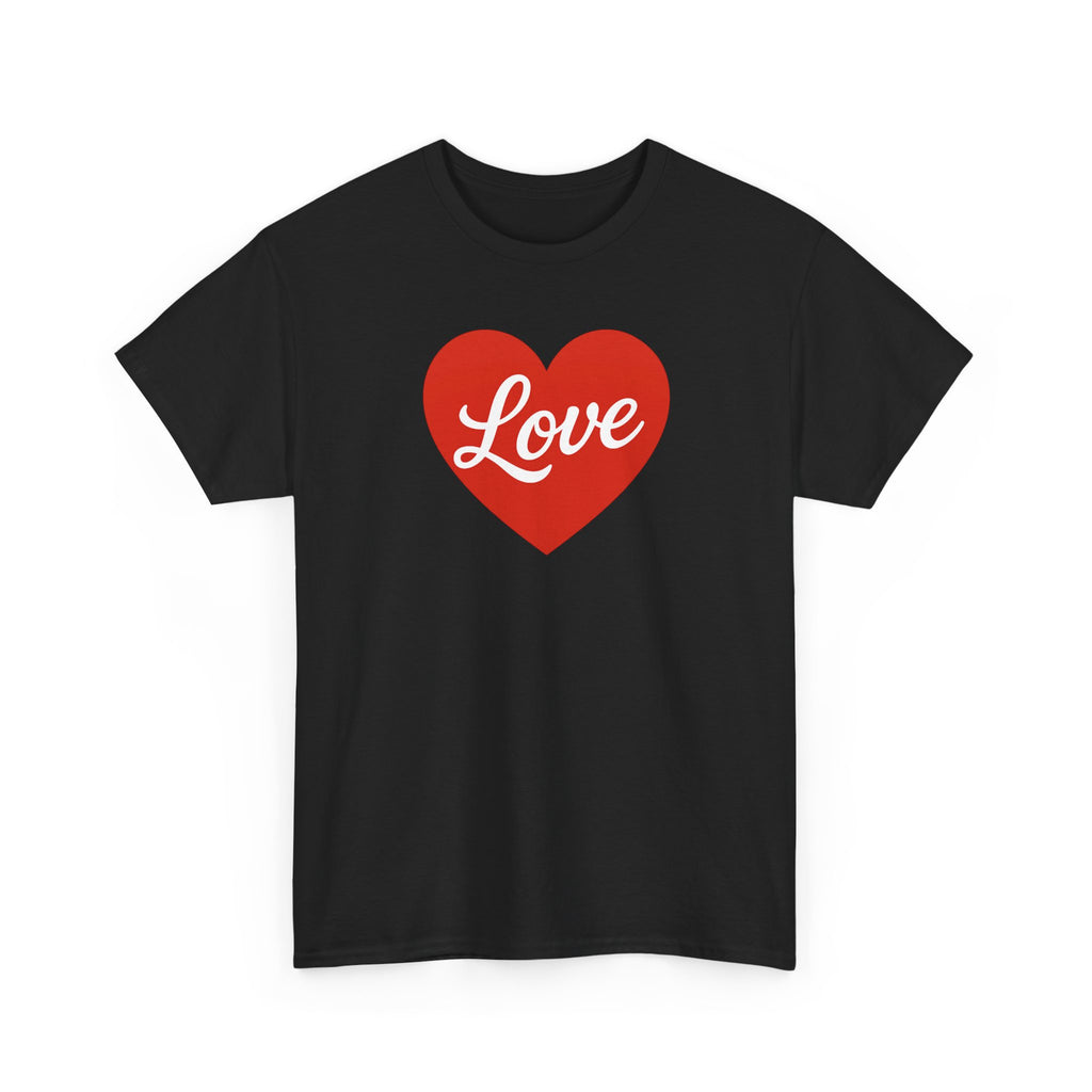 Red Heart Valentine's Day Love Script Tee