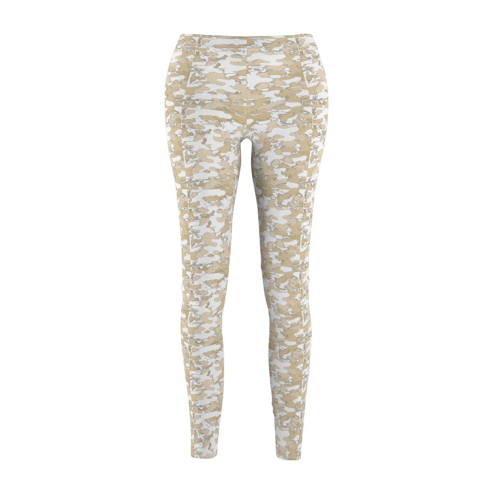 Neutral Camo Leggings Casual Leggings | All-Over Print
