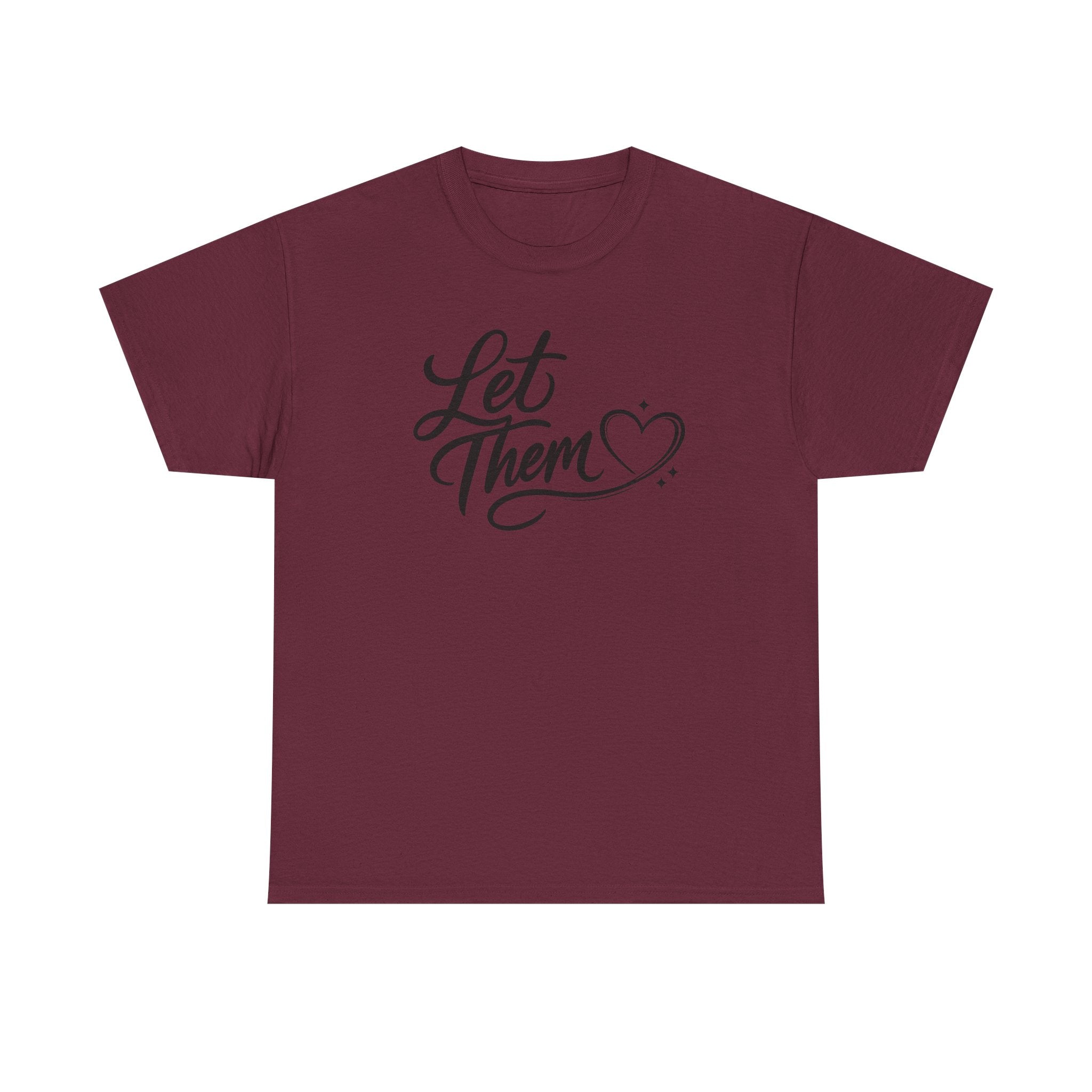 Let Them Script Heart T-Shirt | Handlettered Typography, Minimal Tee