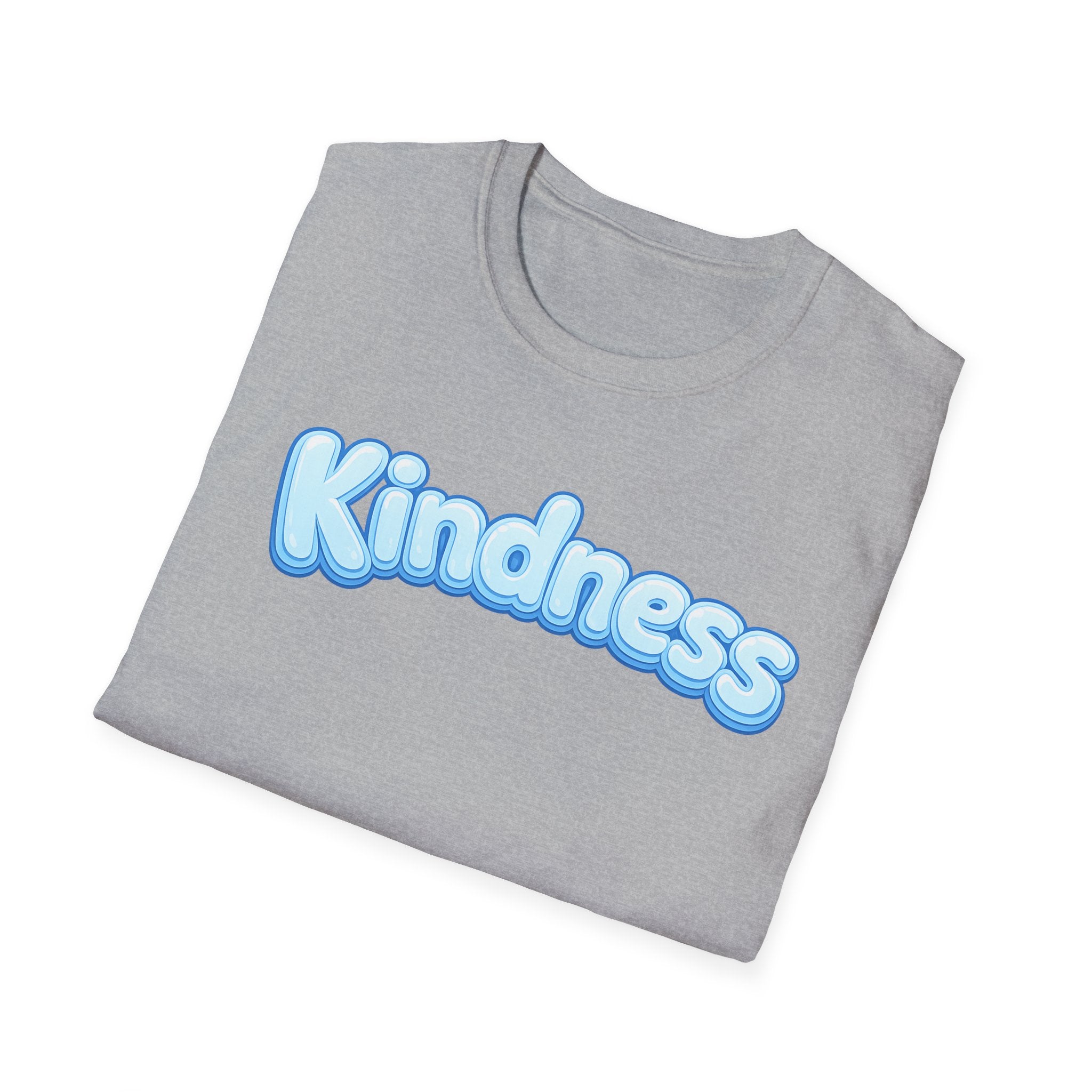 Kindness bubble text T-Shirt | Positive message, pastel blue lettering