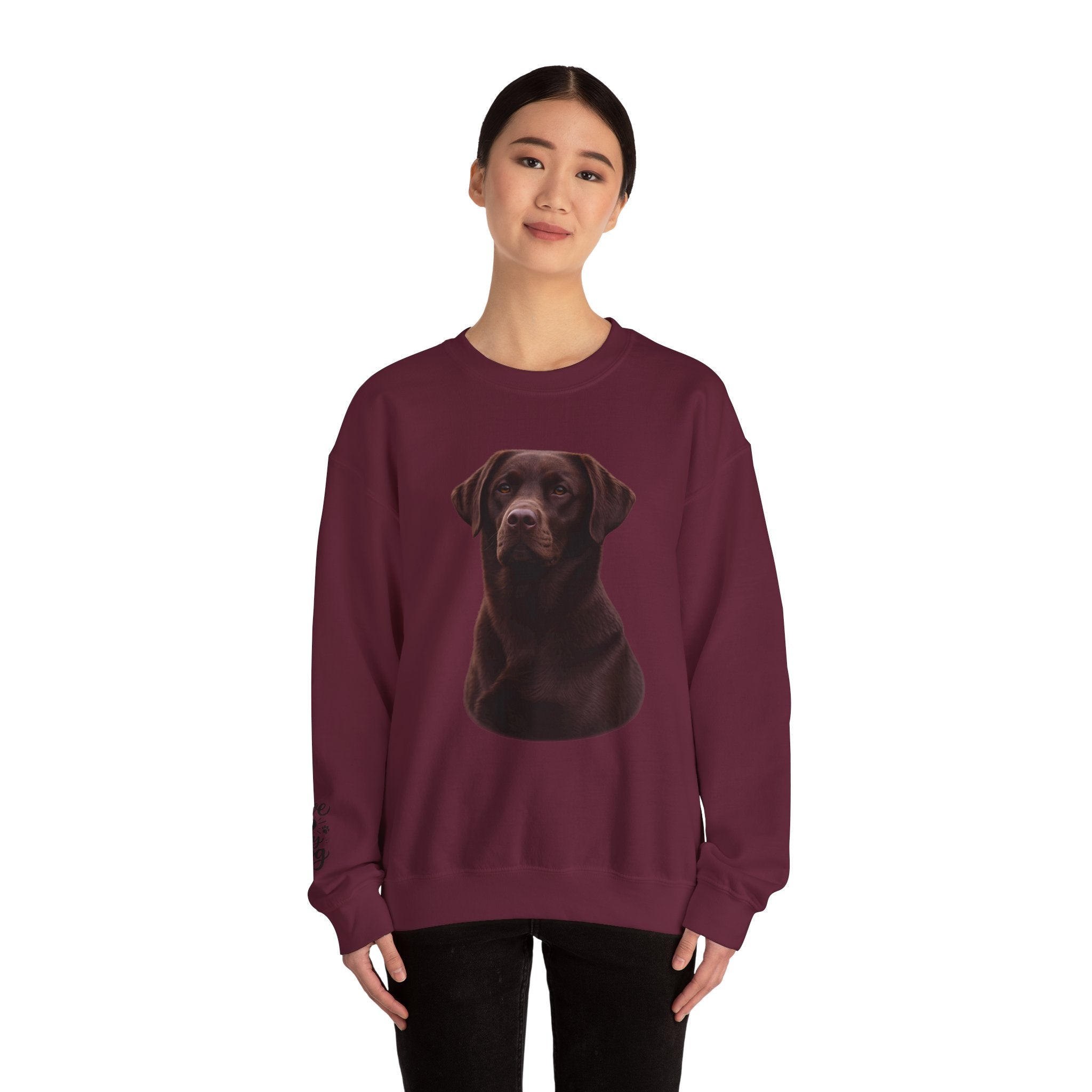 Chocolate Labrador Portrait Sweatshirt | Dog Face Crewneck