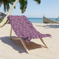 Buffalo Red White Blue Wave Pattern Beach Towel | Striped Swirl Summer Towel