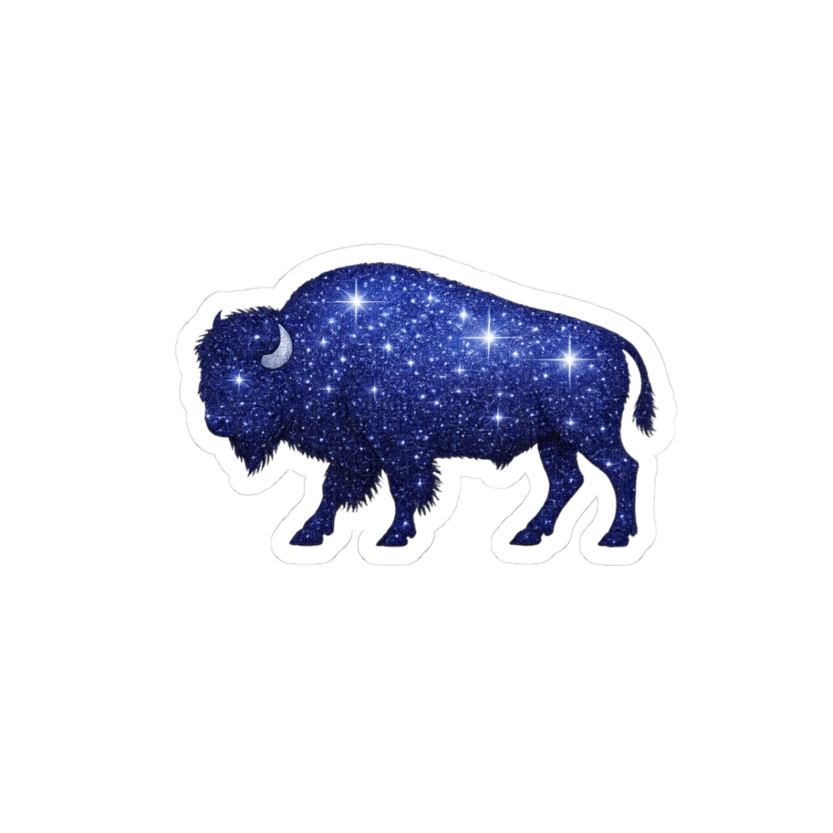 Starry Buffalo Sticker | Galaxy Bison Kiss-Cut Sticker