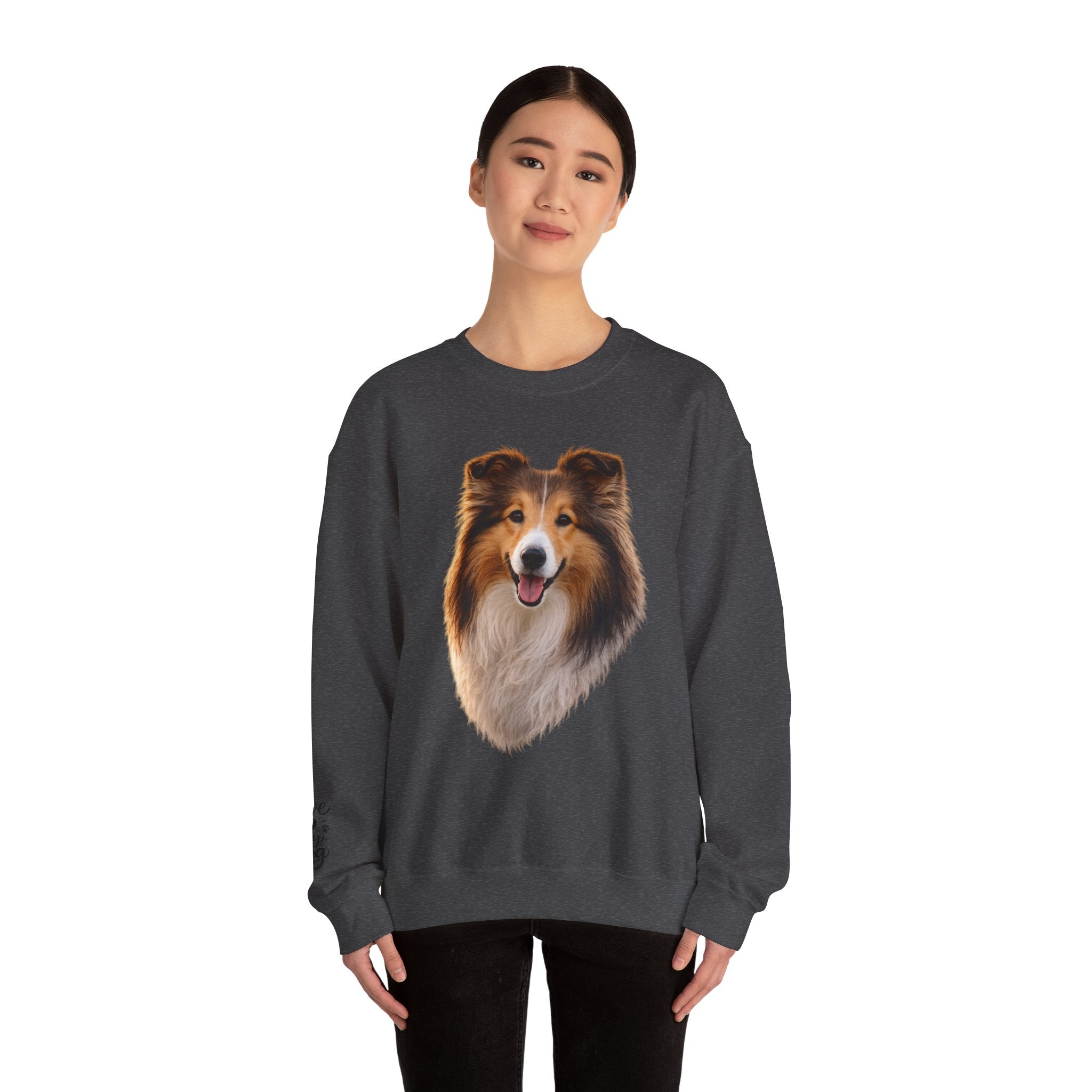 Smiling Collie Crewneck Sweatshirt | Collie Face Pullover
