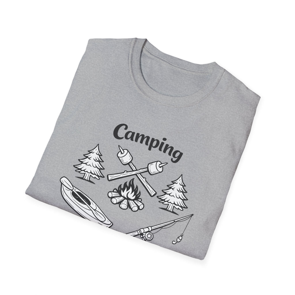 Camping Crew T-Shirt | Camping Icons, Kayak, Campfire, Fishing