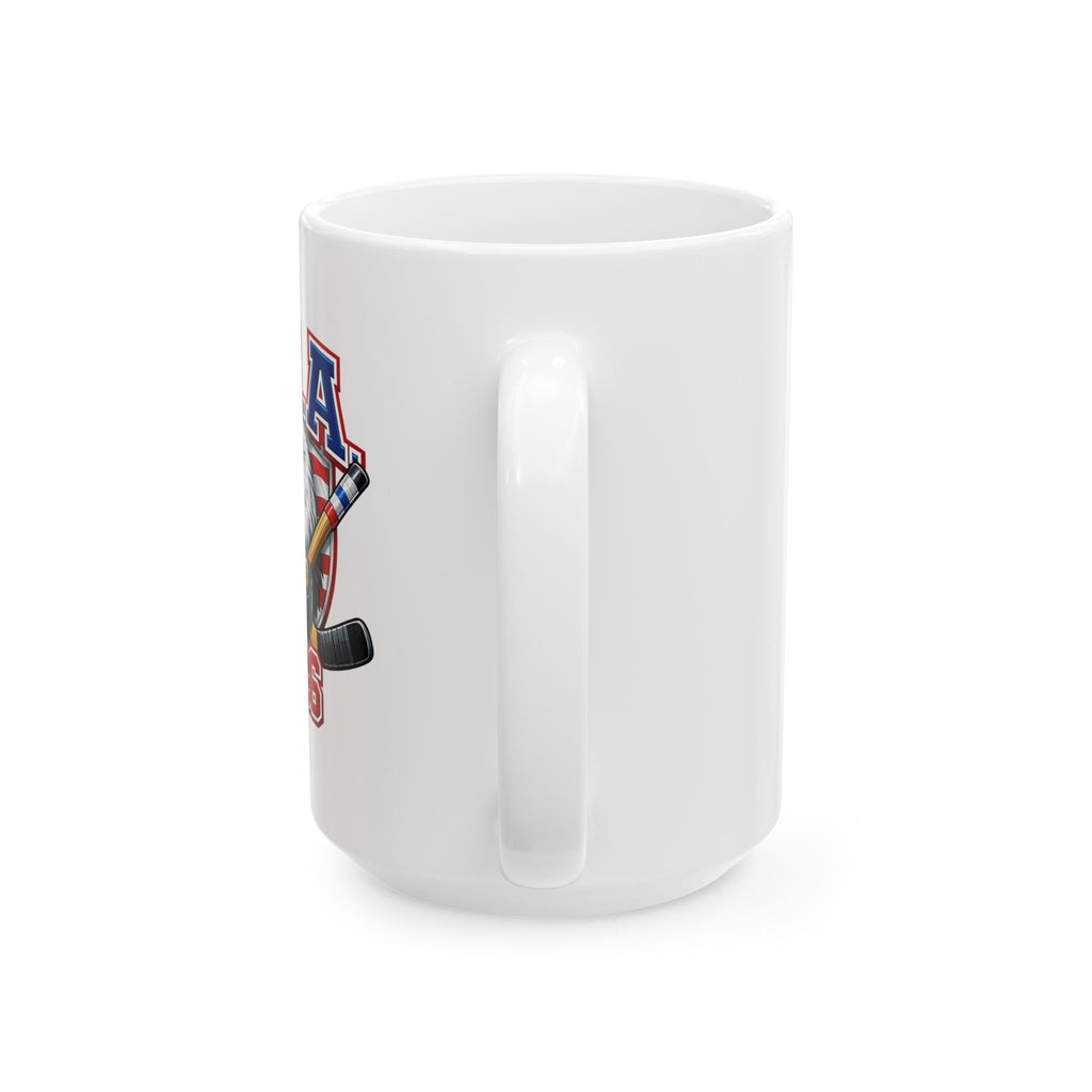 USA Hockey Ceramic Mug — Patriotic Ice Hockey Coffee Cup (11oz, 15oz)