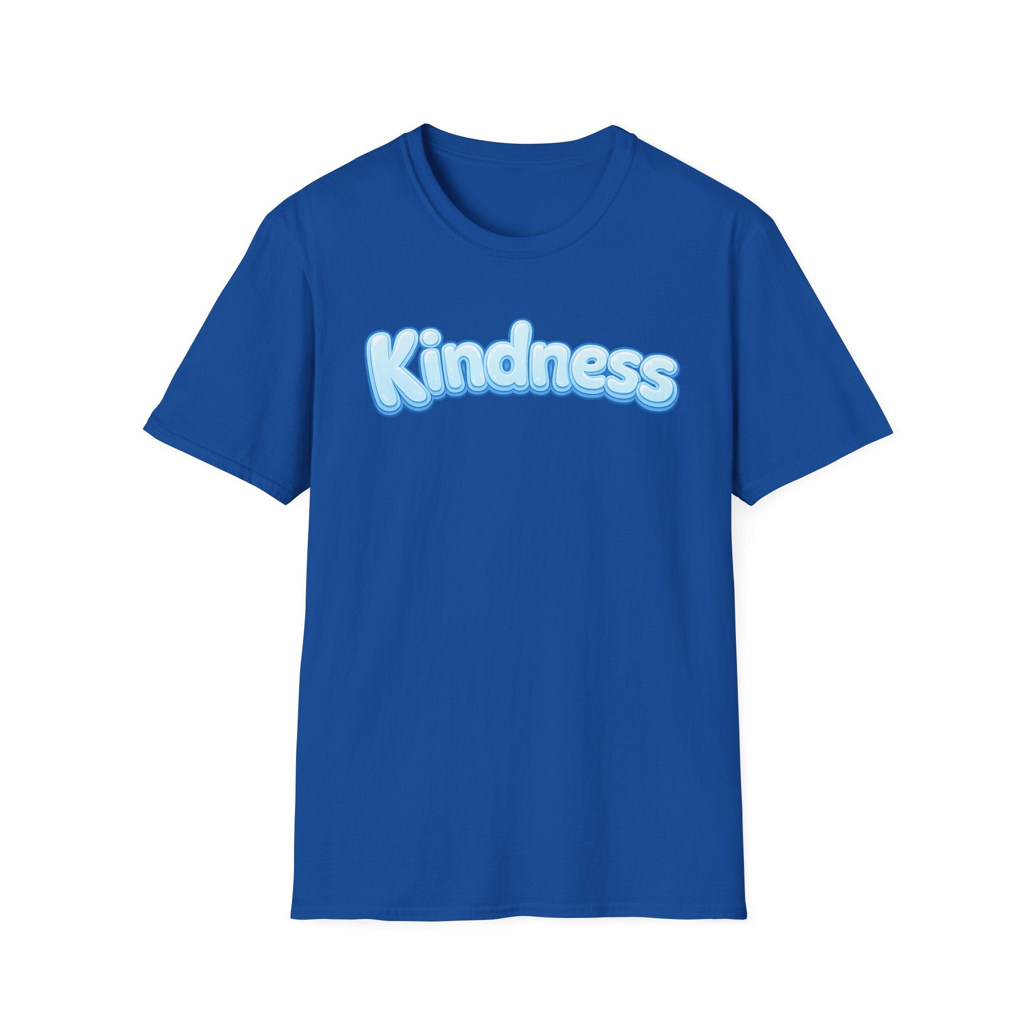 Kindness bubble text T-Shirt | Positive message, pastel blue lettering