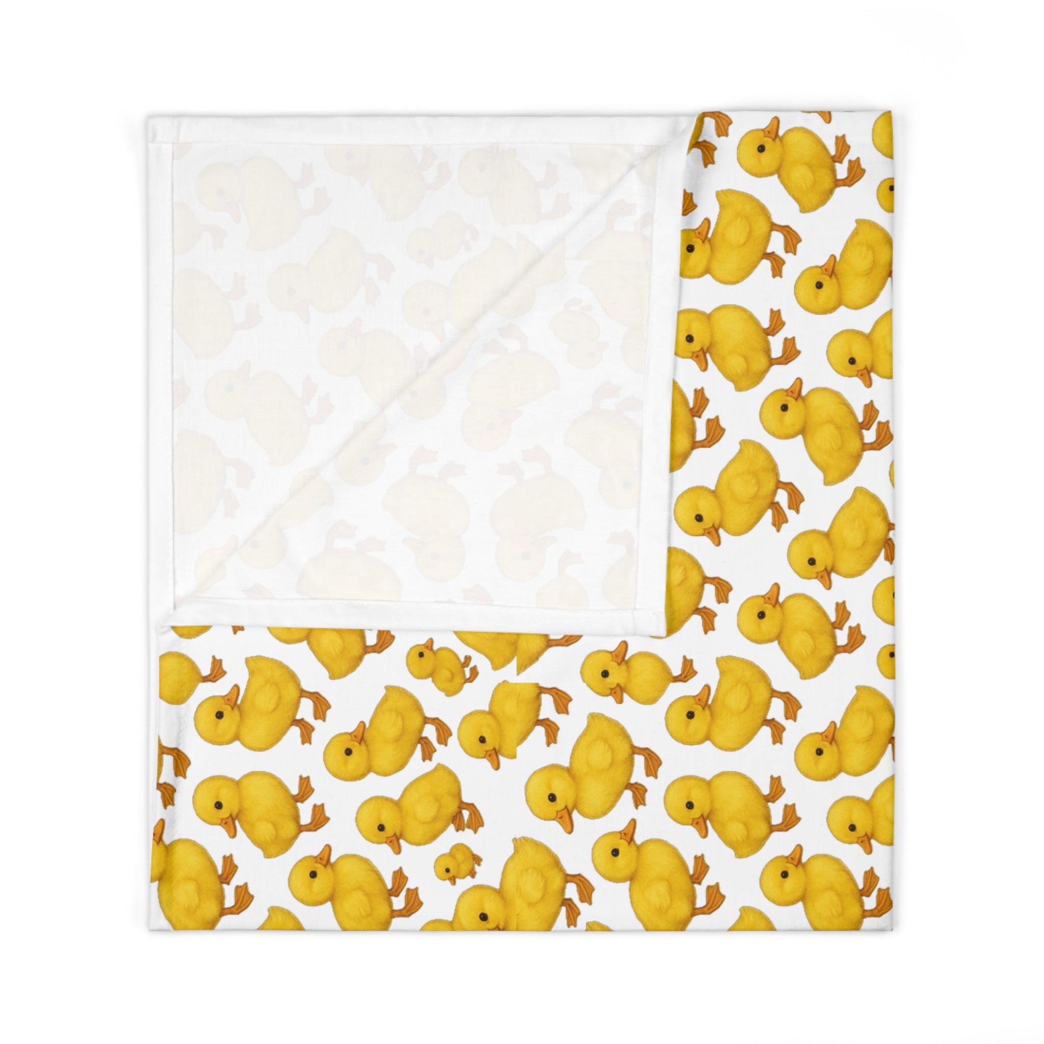 Yellow Duck Pattern Baby Swaddle Blanket | Cute Duckling Print
