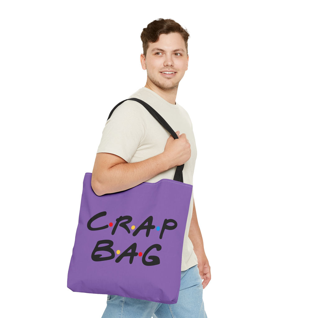 Friends Crap Bag Tote Bag | Purple All-Over Print Tote