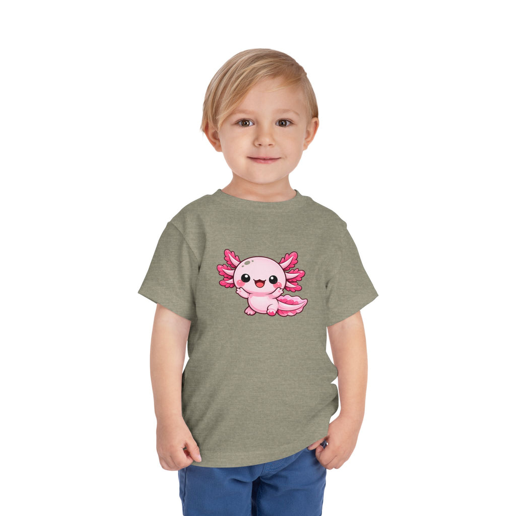 Pink Axolotl Illustration Toddler Tee | Cute Amphibian Shirt