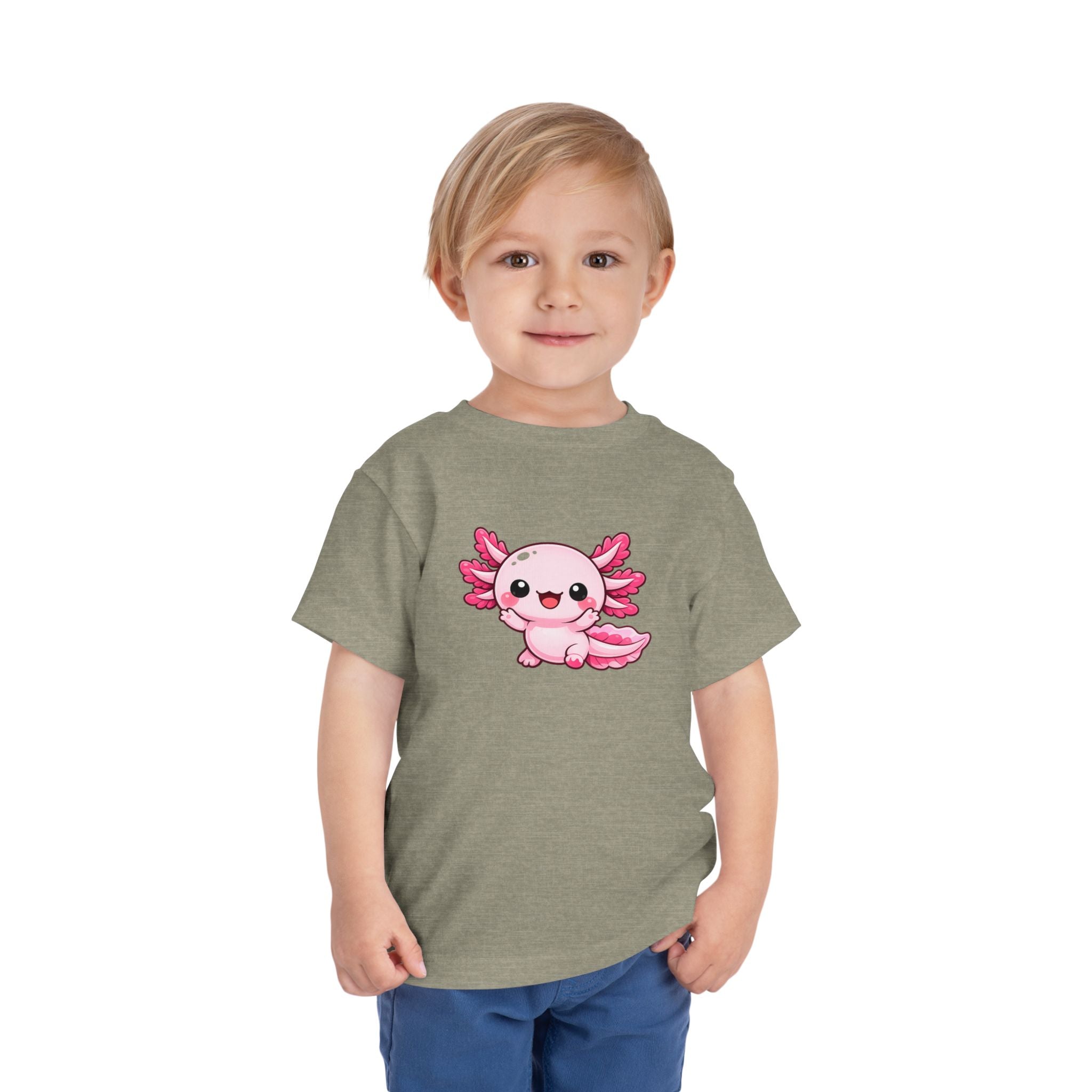 Pink Axolotl Illustration Toddler Tee | Cute Amphibian Shirt