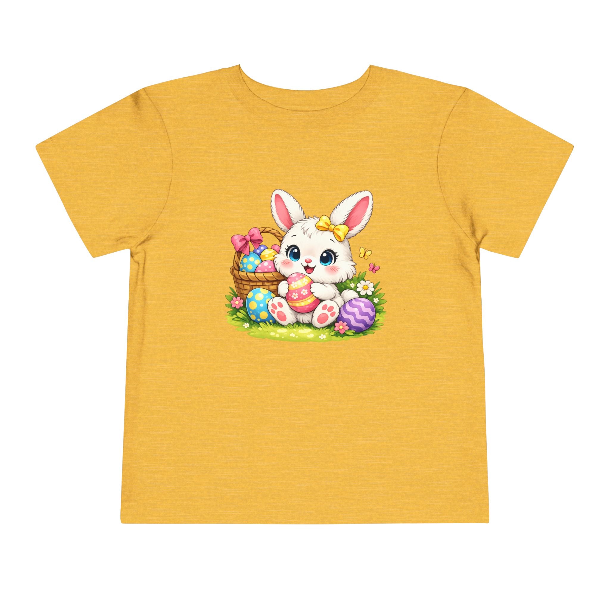 Easter Bunny Toddler Tee — Cute Baby Bunny with Easter Eggs