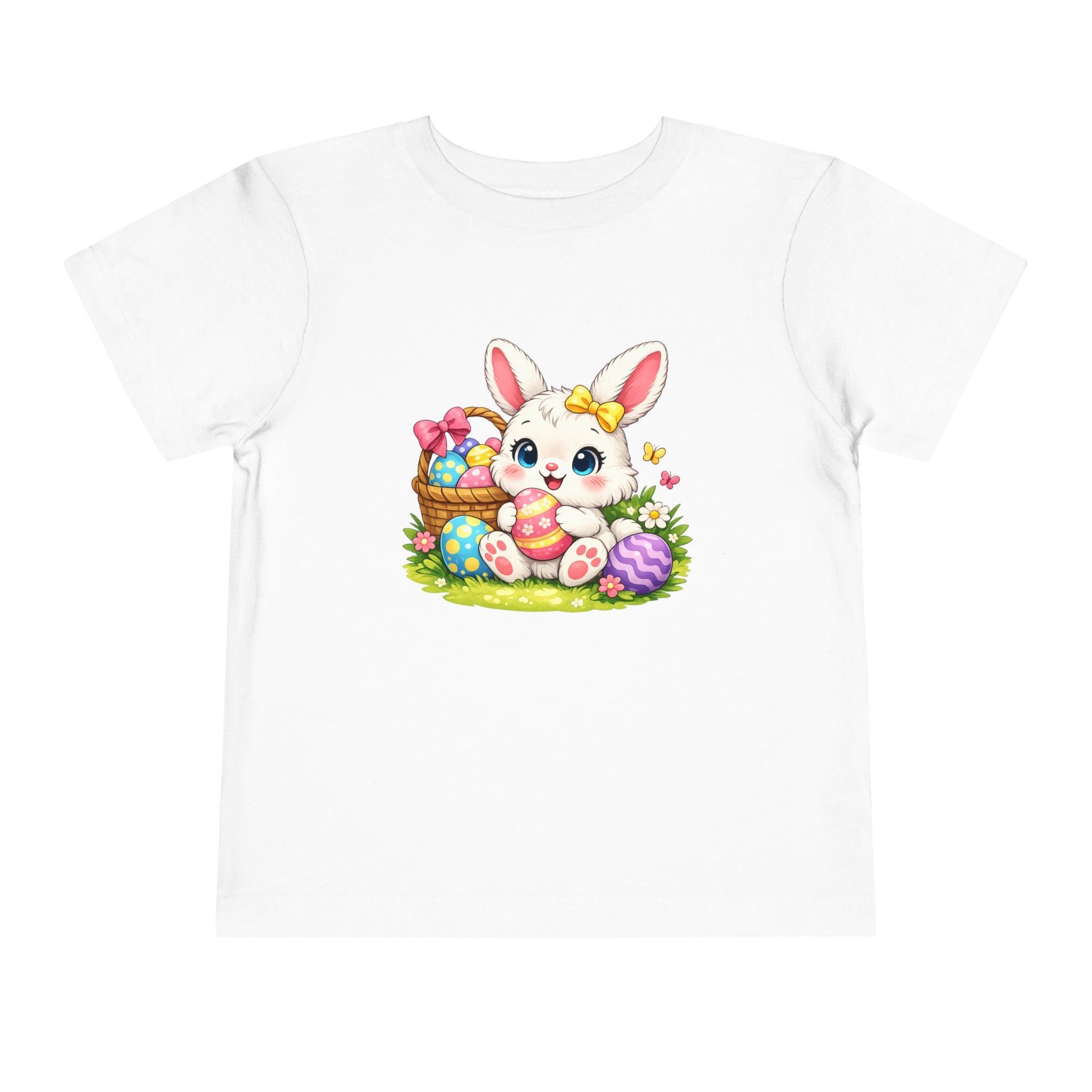 Easter Bunny Toddler Tee — Cute Baby Bunny with Easter Eggs