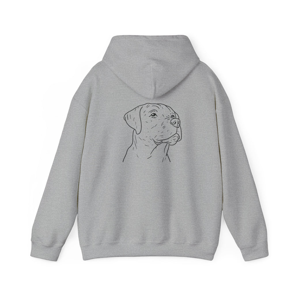 Labrador Retriever Line Art Hoodie | Minimal Dog Portrait, Small Chest Logo