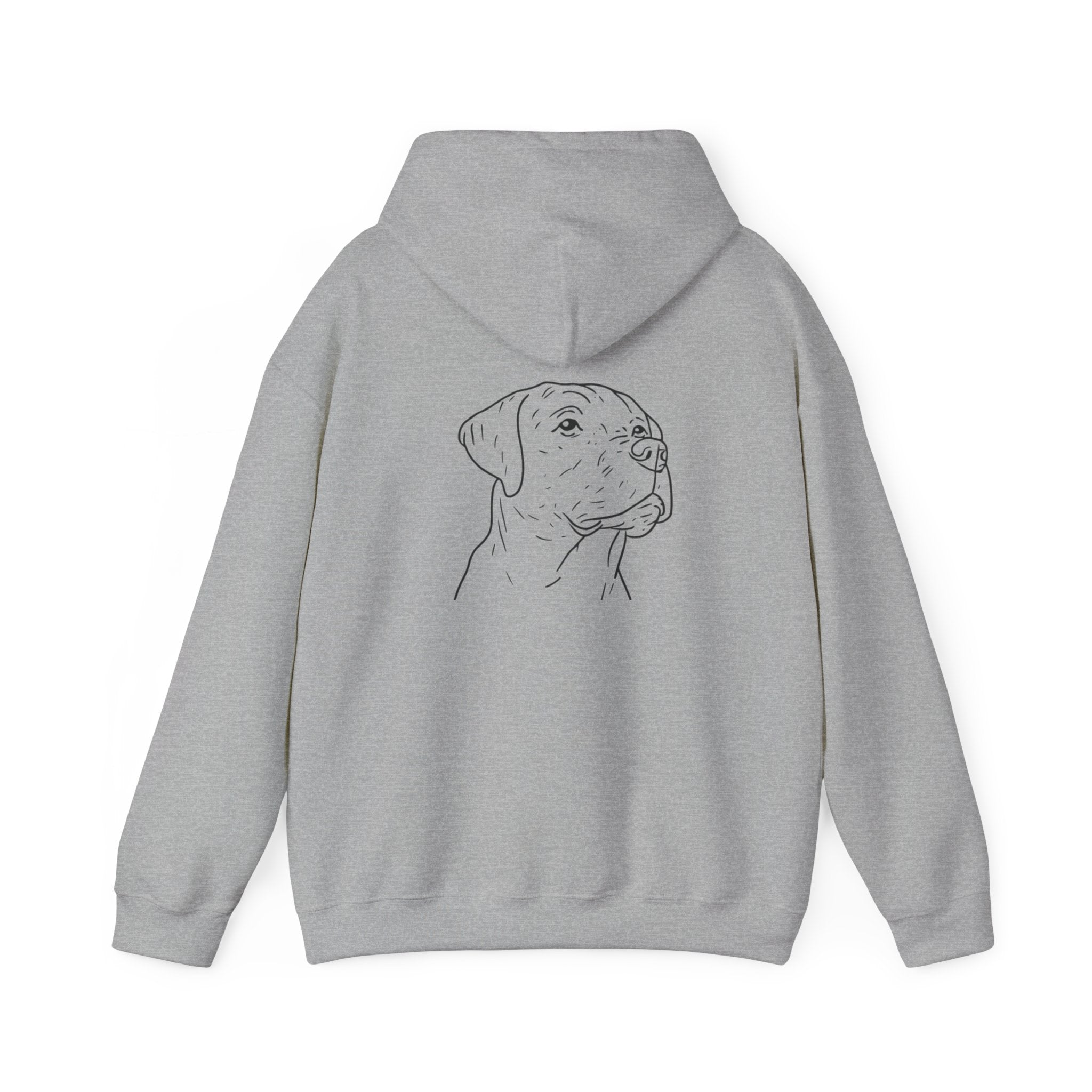 Labrador Retriever Line Art Hoodie | Minimal Dog Portrait, Small Chest Logo