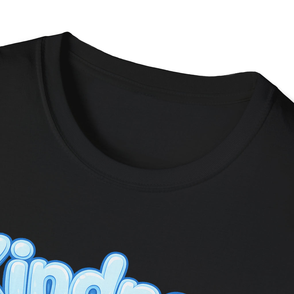 Kindness bubble text T-Shirt | Positive message, pastel blue lettering