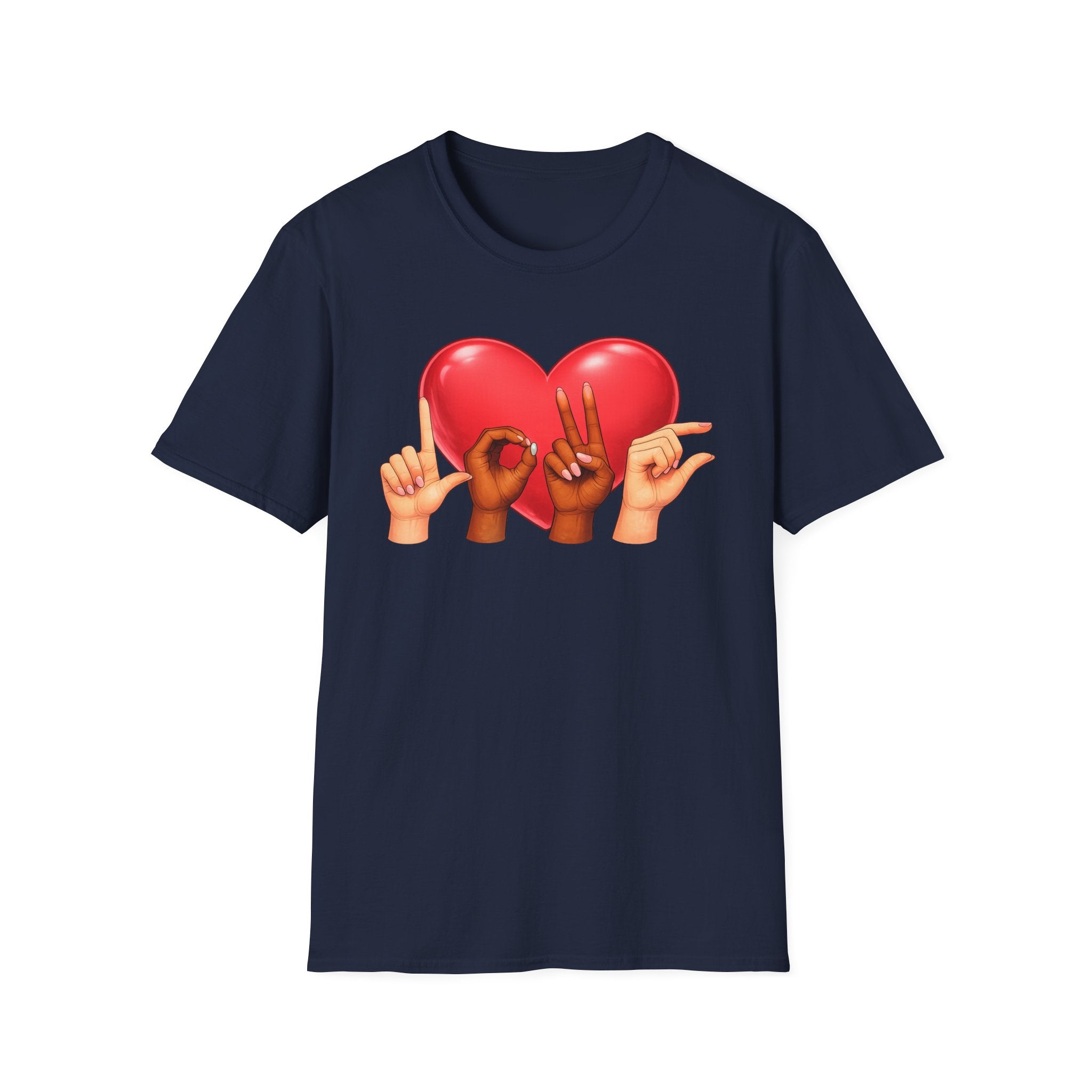 ASL Hands Love Heart T-Shirt | Hand Sign Heart Tee