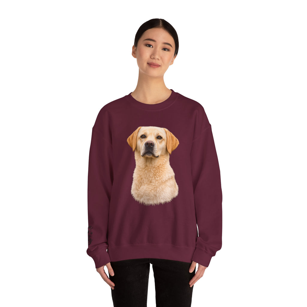 Yellow Labrador Retriever Portrait Sweatshirt | Dog Face Crewneck