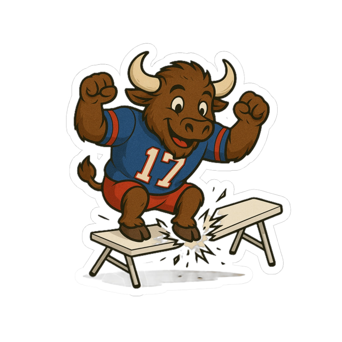 Football Buffalo Breaking Tables Sticker | Kiss-Cut Sticker
