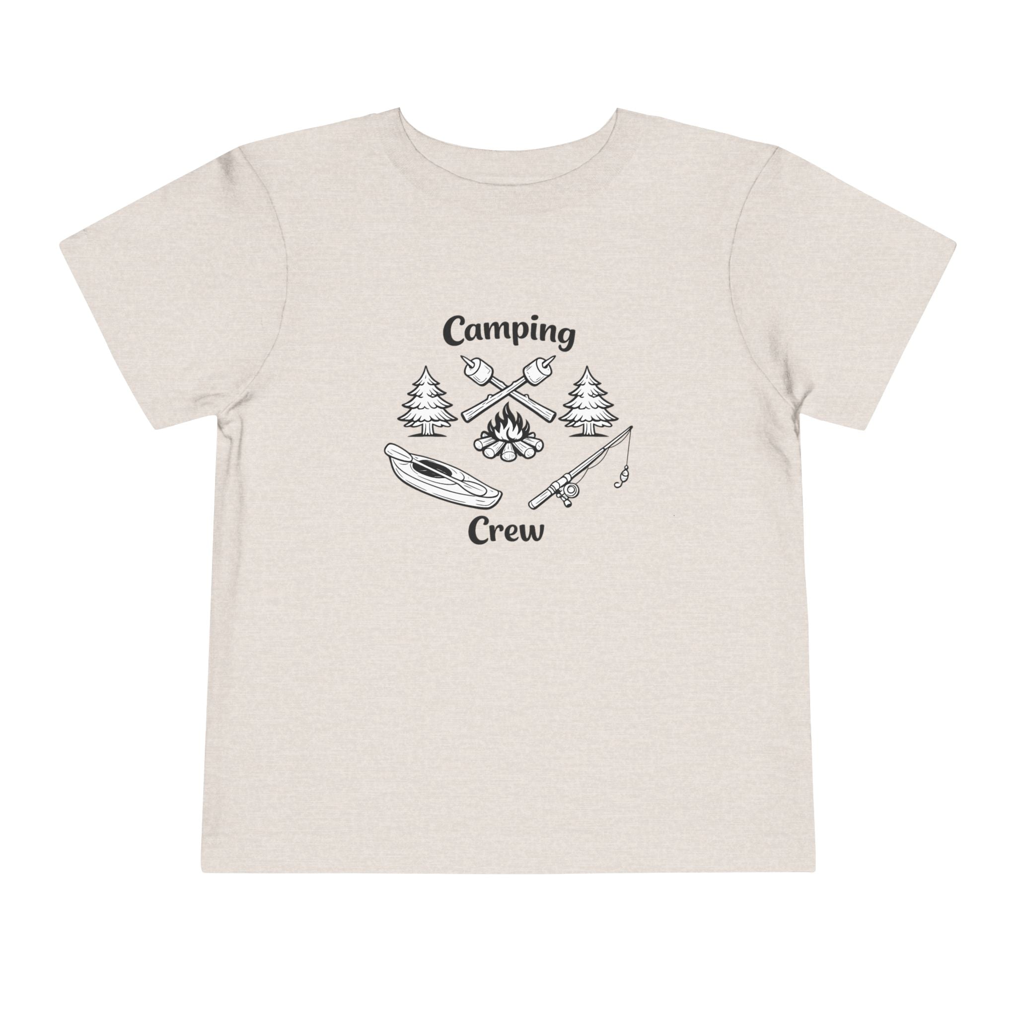 Camping Crew Toddler Tee | Kids Outdoor Camping Shirt, Kayak Fishing Bonfire Design