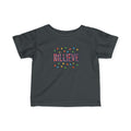 Billieve  text with Christmas lights Infant Tee | Holiday baby shirt