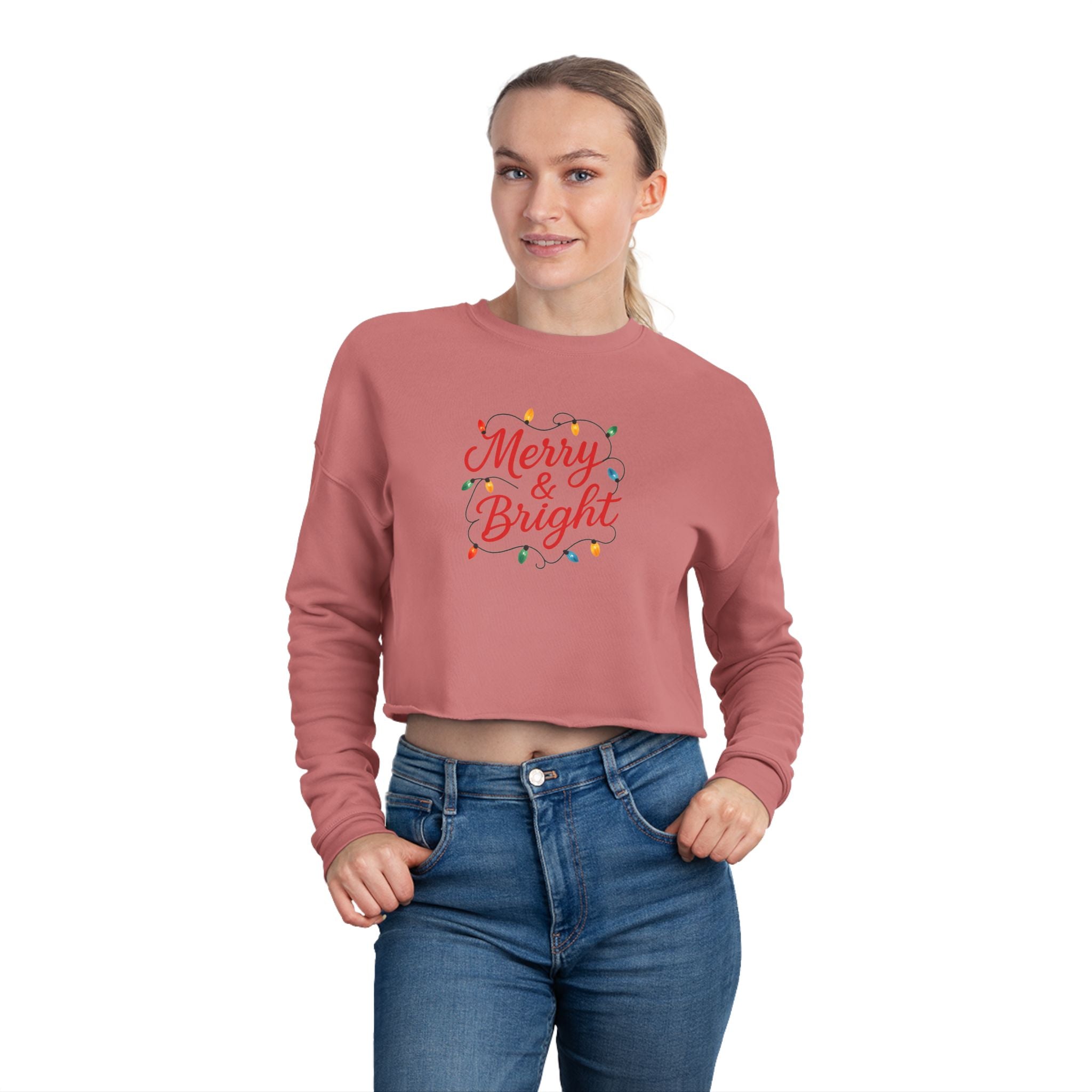 Women's Merry & Brights Cropped Holiday sweatshirt