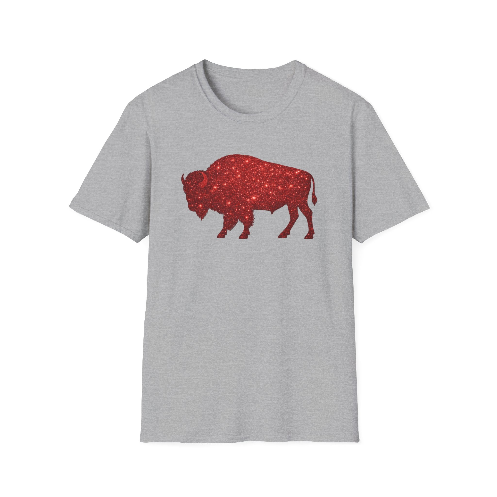 Red Buffalo Silhouette T-Shirt | Sparkle Star Pattern