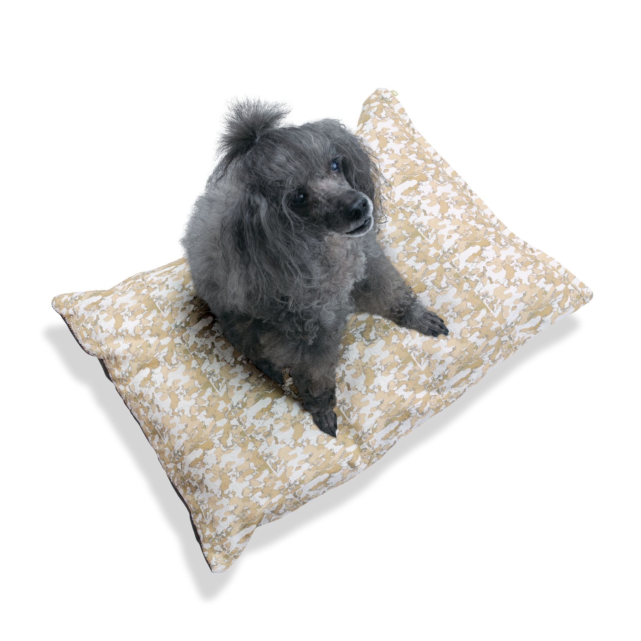 Cream Camo Print Pet Bed | Neutral Dog Cat Cushion