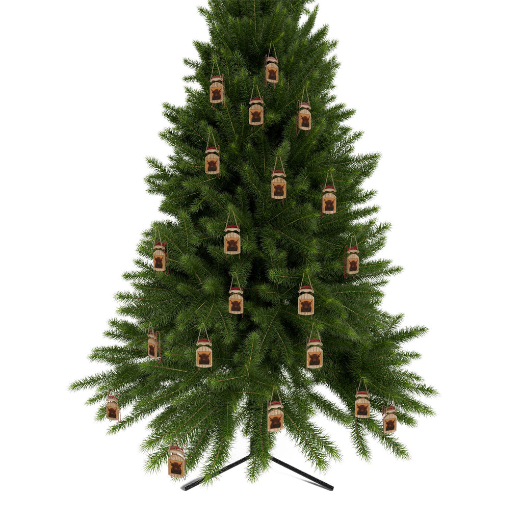 Highland Cow Sled Ornaments