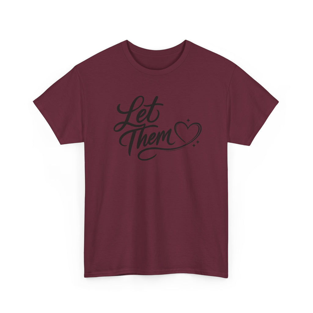 Let Them Script Heart T-Shirt | Handlettered Typography, Minimal Tee