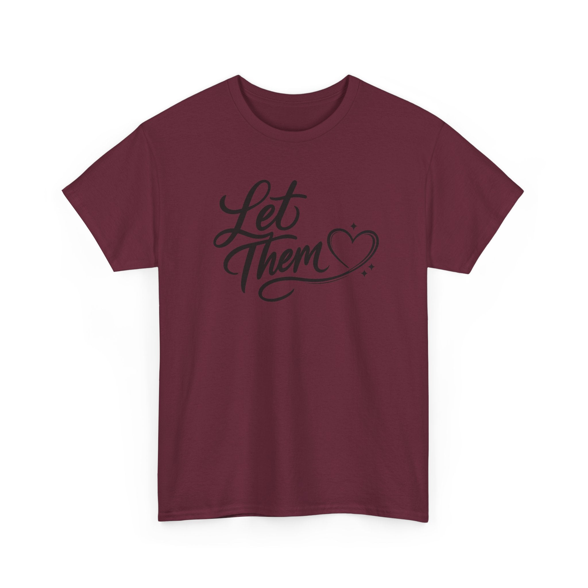 Let Them Script Heart T-Shirt | Handlettered Typography, Minimal Tee