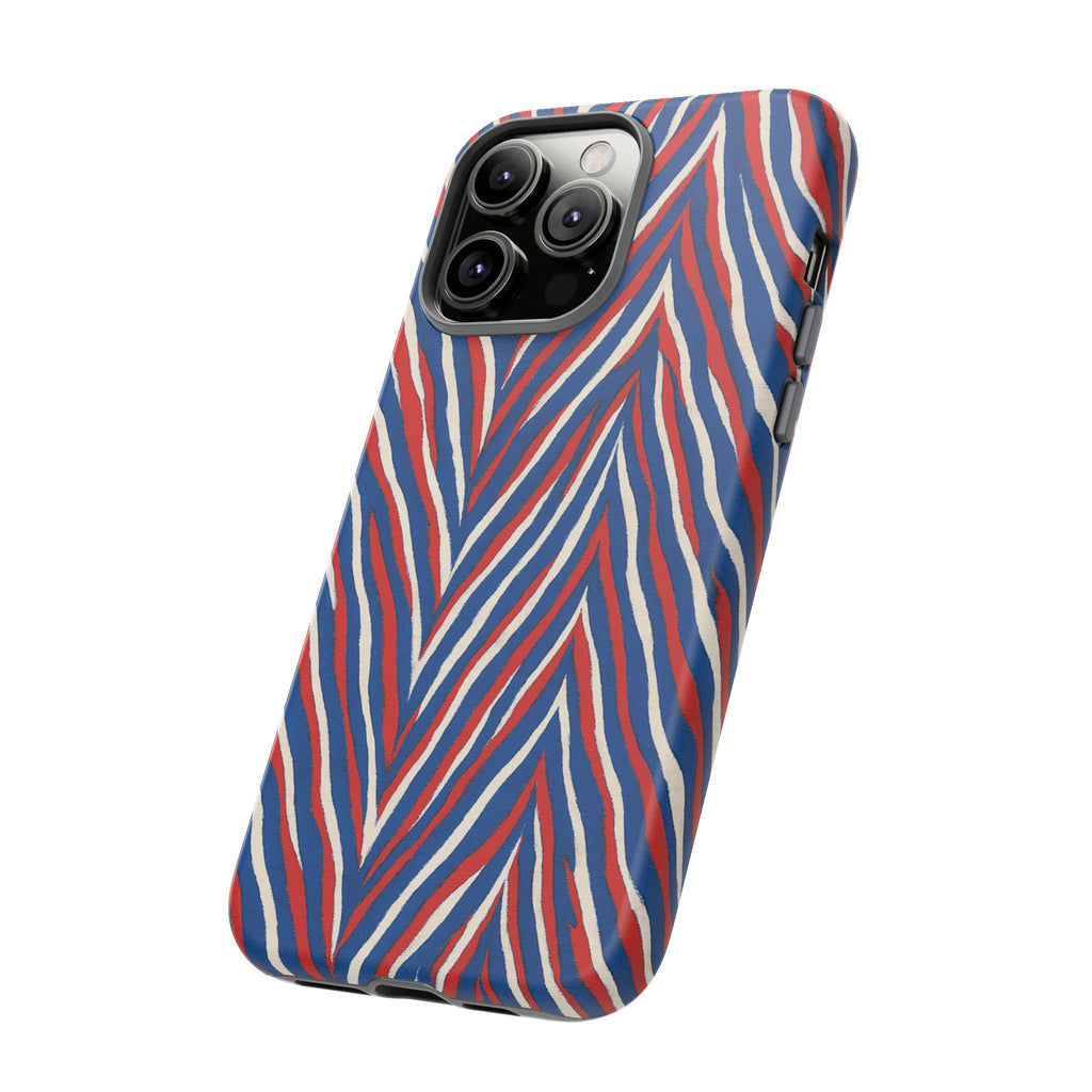 Red White Blue Zebra Stripe Tough Case | Patriotic Phone Cover