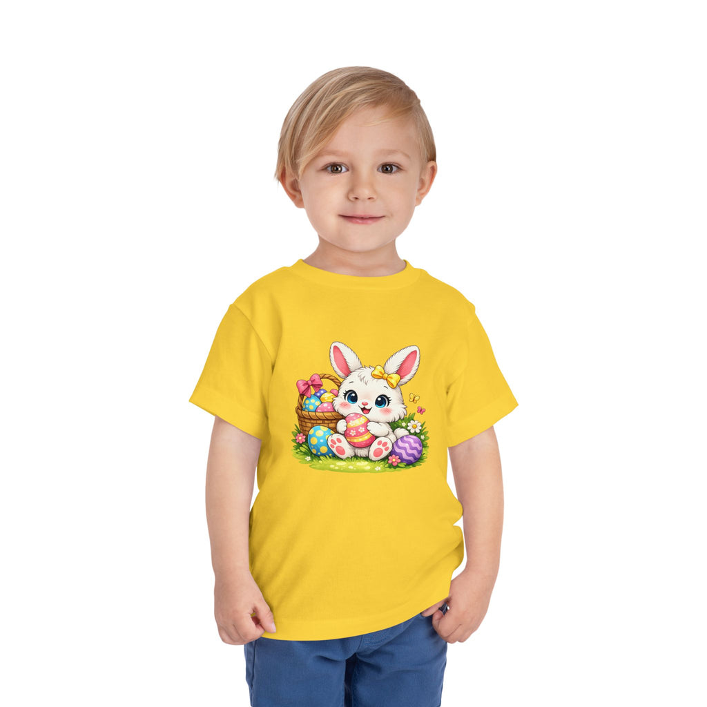 Easter Bunny Toddler Tee — Cute Baby Bunny with Easter Eggs