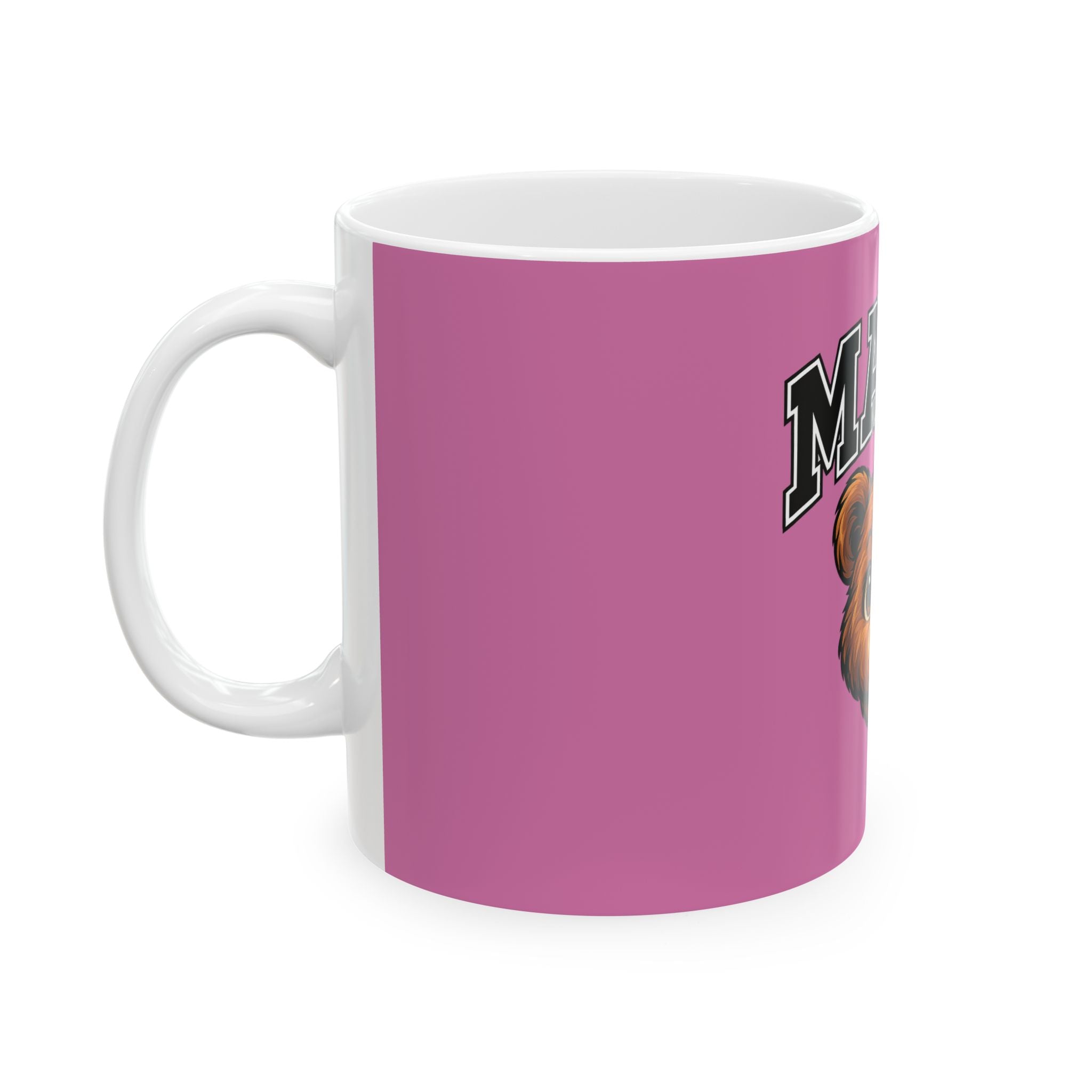 Mama Bear Ceramic Mug — Pink 11oz/15oz Gift for Moms