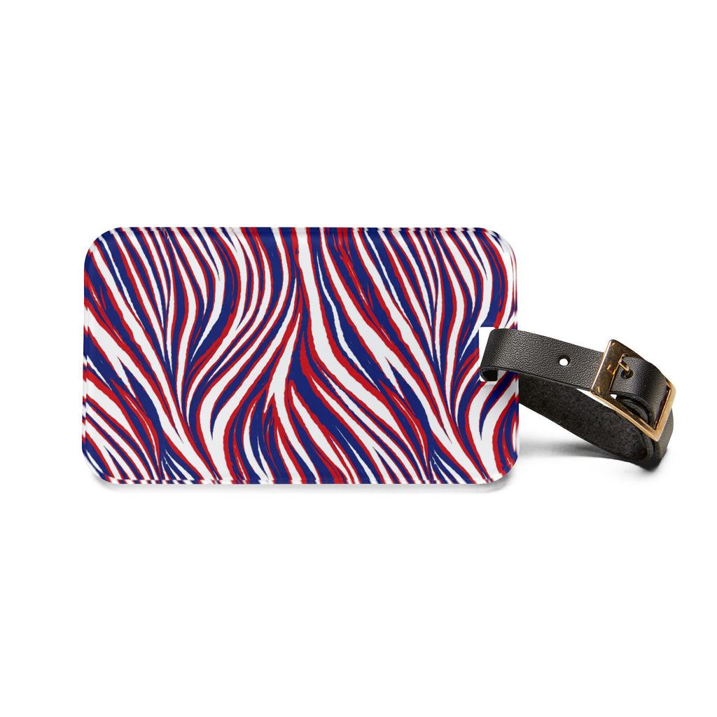 Buffalo Red White Blue Stripe Luggage Tag | Swirl Design