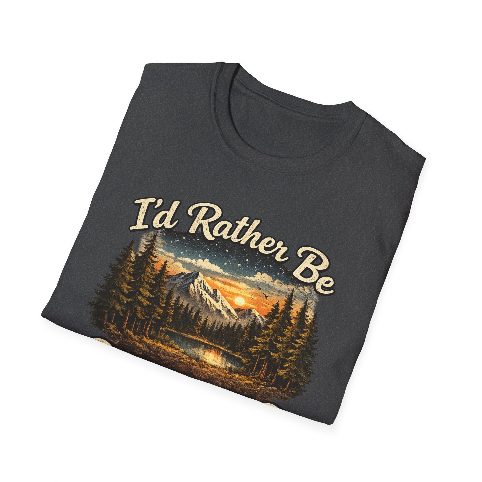 I'd Rather Be Camping T-Shirt | Mountain Forest Sunset Camping Shirt