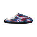 Red White Blue Zigzag Pattern Men's Indoor Slippers | Striped Cozy House Shoes