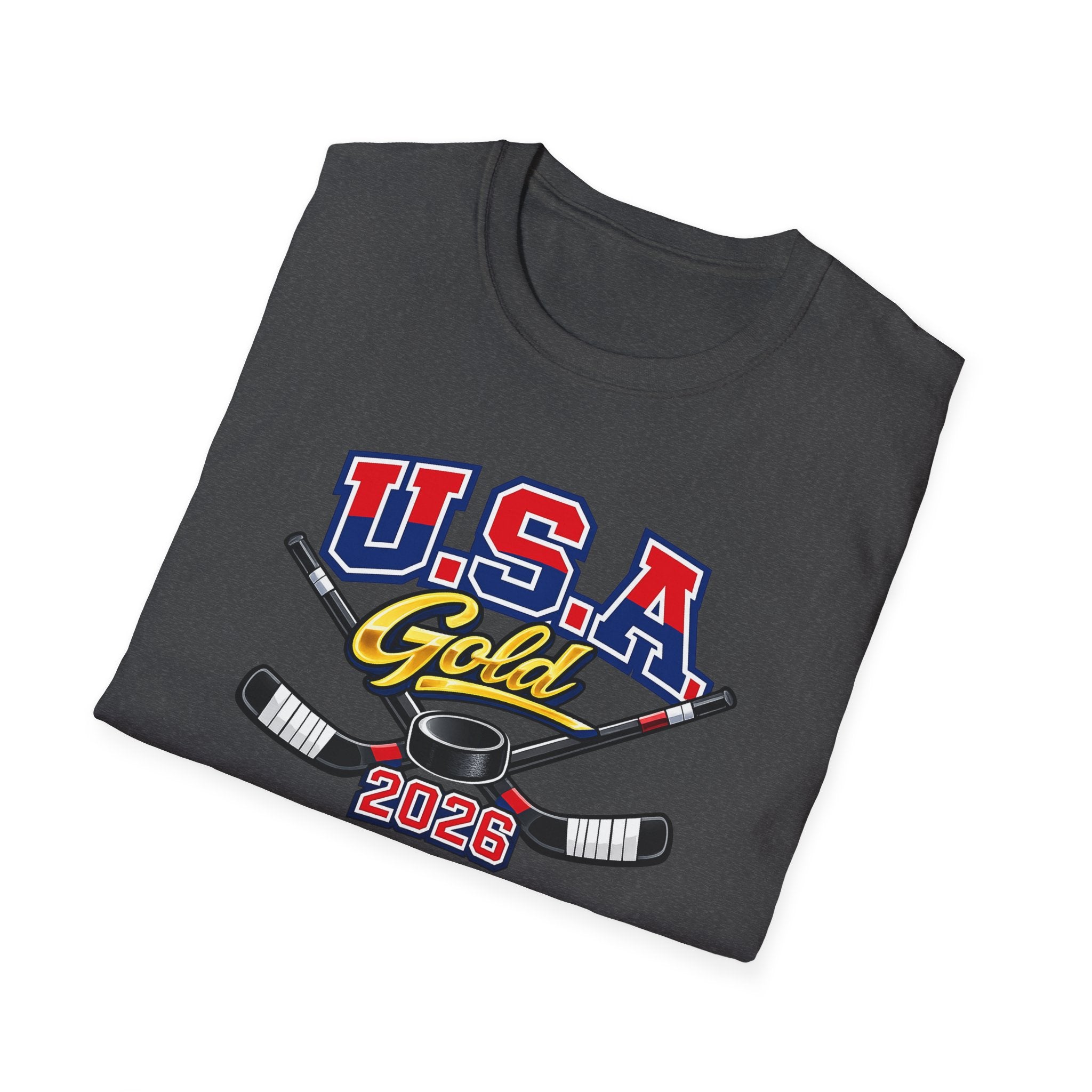 USA Gold 2026 Hockey T-Shirt — Patriotic Ice Hockey Tee